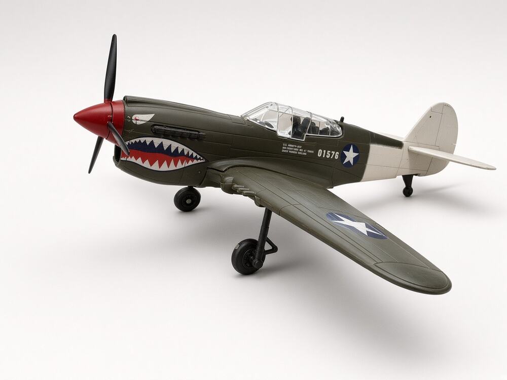 New-Ray P-40 Warhawk Flying Tiger Plastic Military Airplane Shark Mouth WWII